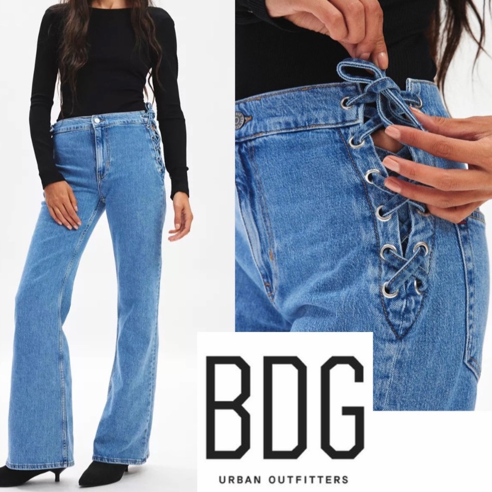 BDG Urban Outfitters Corset Tie-Waist Boot Leg Jeans Size 26